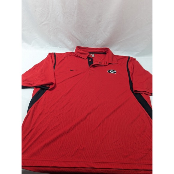 Georgia Bulldogs Nike Team Fit Dry NCAA Red Polo Shirt Men XLarge Vintage XL - Picture 3 of 9
